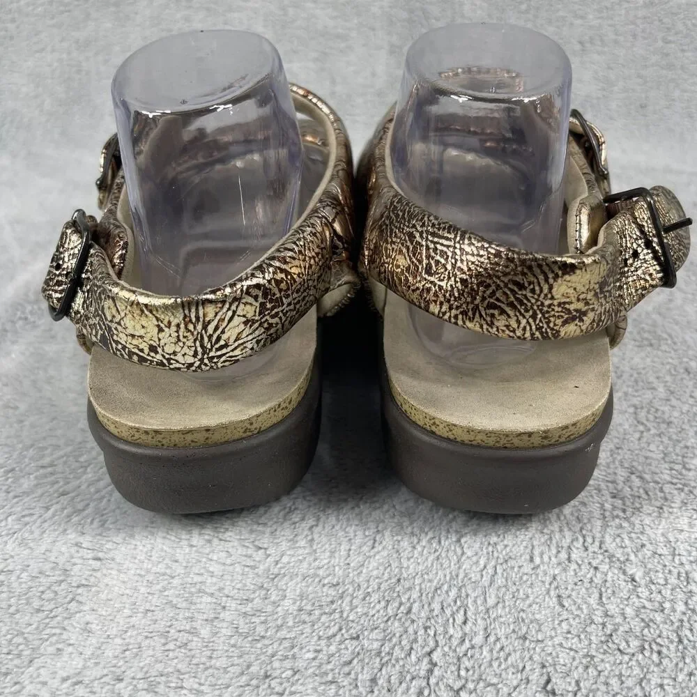 SAS Sandals Women 10 Bronze Ginger Metallic Crackle Comfort Slingback - Picture 3 of 9